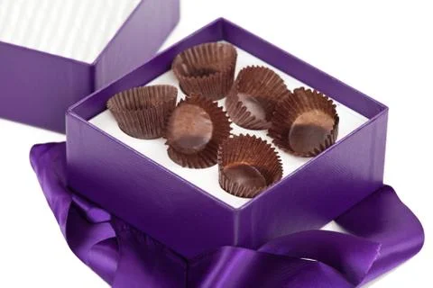 Empty box of fine chocolates Stock Photos