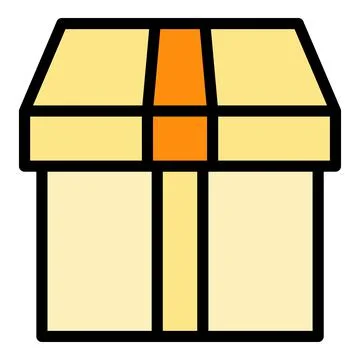 Empty box icon color outline vector Illustrazione stock