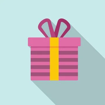 Empty box icon flat . Delivery cardboard Stock Illustration