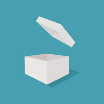 Empty box opened. Open gift box. Opened square surprise box. Element for your Stockillustratie