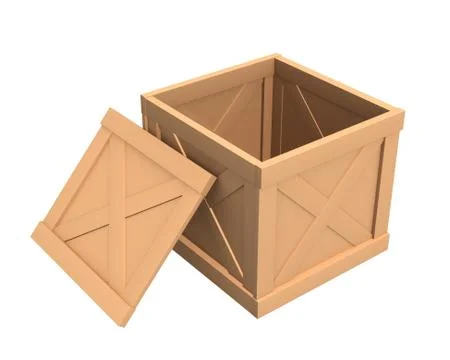 Empty box for post sendings, with an open cover Illustrazione stock