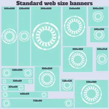 Empty Box Standard size web banners set. Stock Illustration