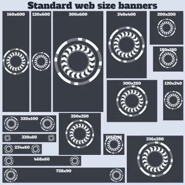 Empty Box Standard size web banners set. 스톡 일러스트