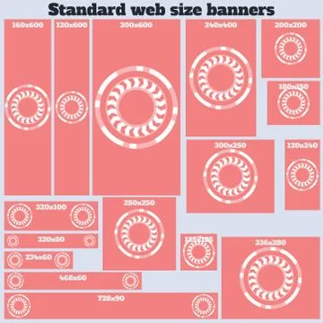 Empty Box Standard size web banners set. 스톡 일러스트