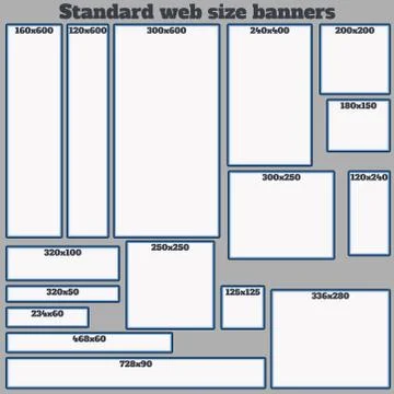Empty Box Standard size web banners set. 스톡 일러스트