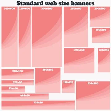 Empty Box Standard size web banners set. 스톡 일러스트