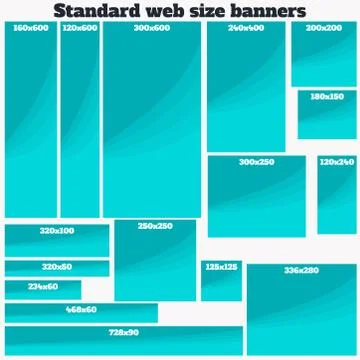 Empty Box Standard size web banners set. 스톡 일러스트
