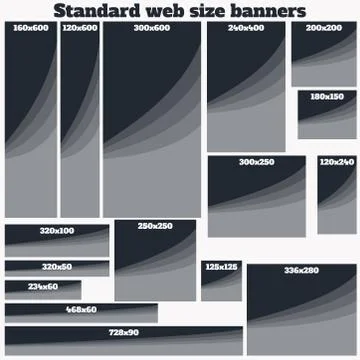 Empty Box Standard size web banners set. 스톡 일러스트