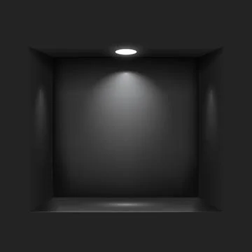 Empty boxes mockup icon in realistic style. Gallery showcase vector illustr.. Stock Illustration