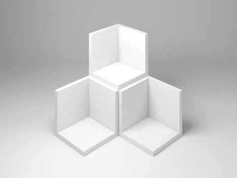Empty boxes, package mock up. 3d rendering Stock Illustration