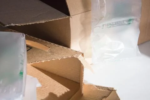 Empty Boxes Packing Material Horizontal Stock Photos