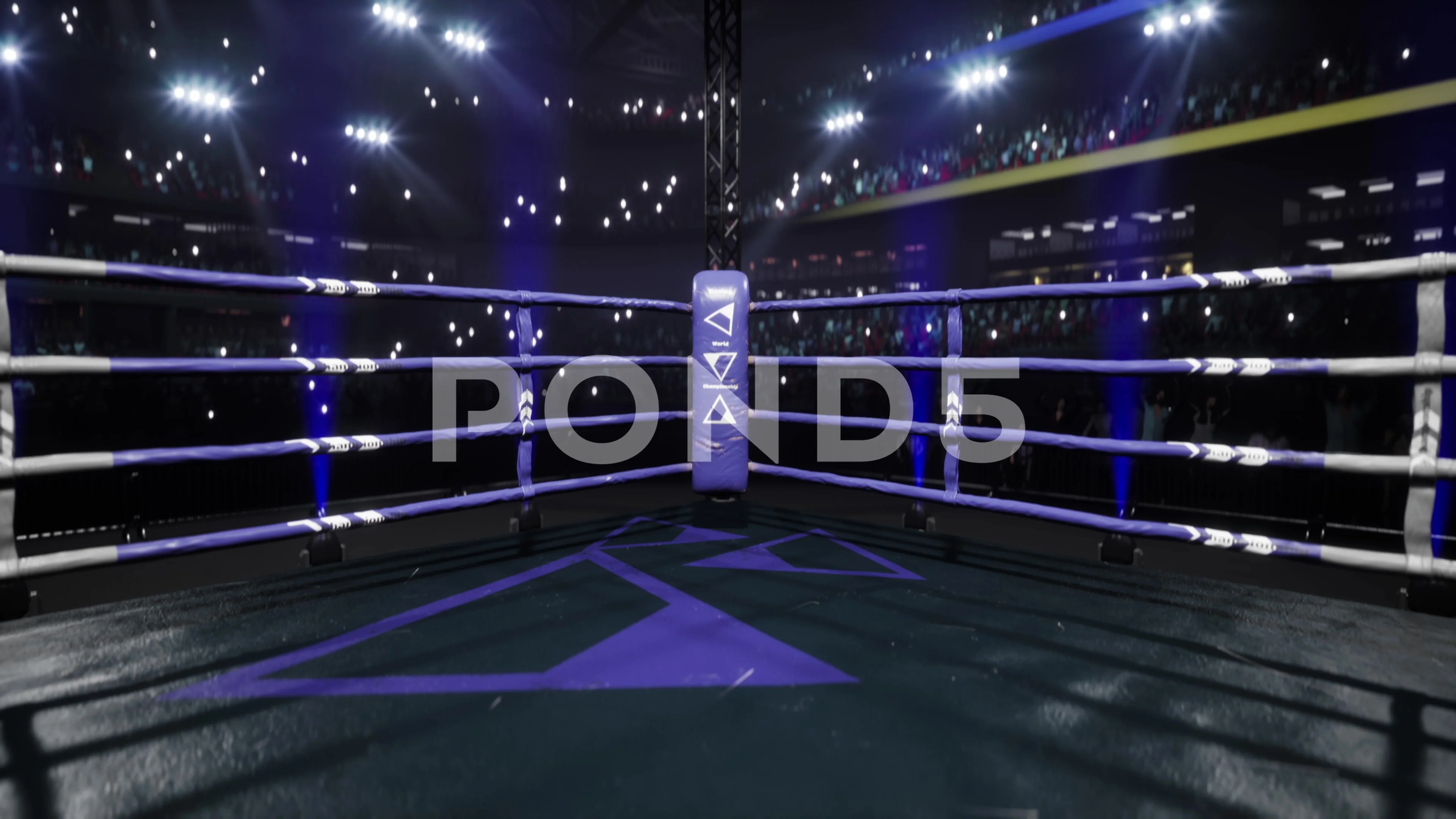 Epic empty boxing ring in the spotlight on the... - Stock Illustration  [104826157] - PIXTA