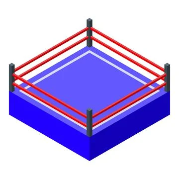 Empty boxing ring waiting for boxers in isometric view Stock Illustration