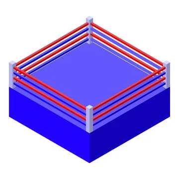 Empty boxing ring waiting for fighters isometric illustration Stock Illustration