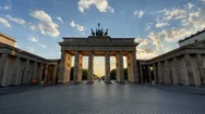 Empty Brandenburg Gate Establishing Shot In Berlin, Germany With No People Stock Footage