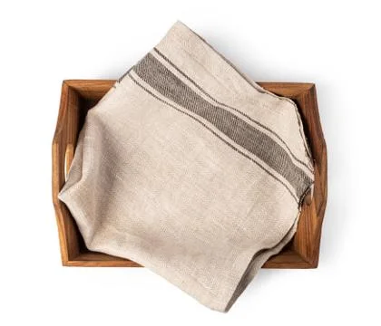 Empty bread basket on white background Stock Photos