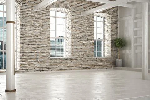 Empty brick highrise Stock Illustration