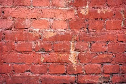 Empty brick red wall. background of a old brick house. Stock Photos