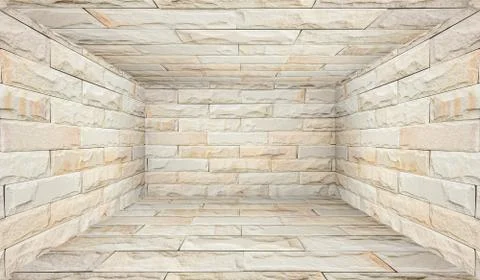 Empty Brick room with walls and floor. Stock Illustration