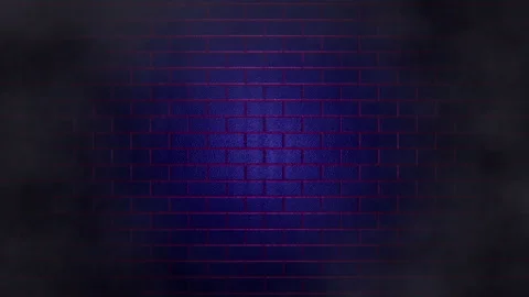 Empty brick wall with blue neon light, copy space Stock Footage 133033688