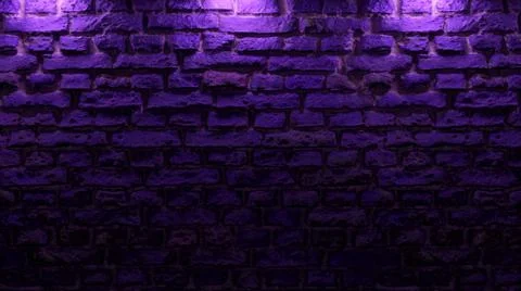 Empty brick wall with neon light, copy space. Light effect on a brick wall ba Stock Illustration