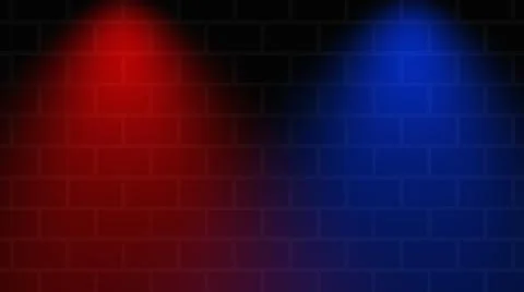 Empty brick wall with a red vs blue neon spotlight Stock Illustration