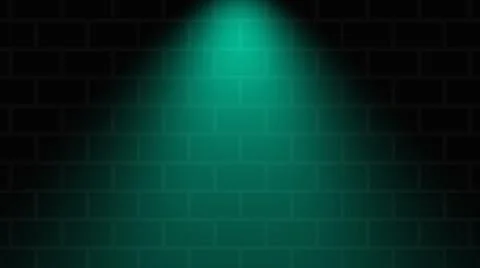 Empty brick wall with Turquoise, cyan neon spotlight with copy space Stock Illustration