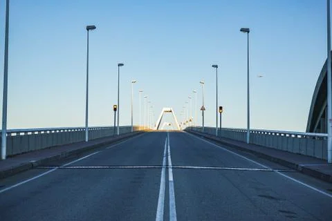 Empty bridge in the afternoon Stock Photos