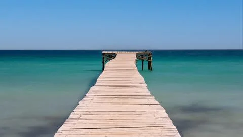 Empty bridge at Playa del Muro Stock Photos
