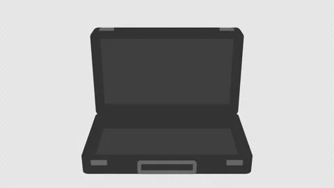 Empty briefcase or suitcase open and closed position. Stock Footage 284548345