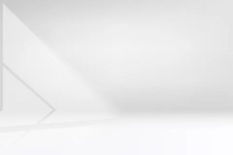 Empty bright studio with sunlight. 3d vector background for product design Illustrazione stock