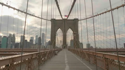 Empty Brooklyn Bridge Corona Virus Covid 19 Video stock 133024291