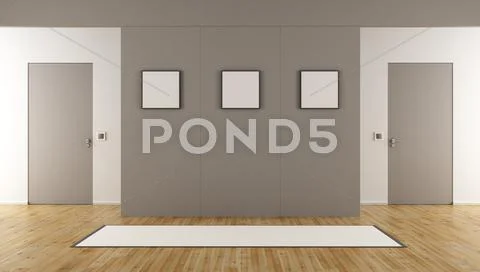Empty brown and white room Stock Illustration