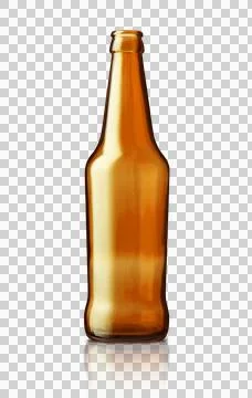 Empty brown beer bottle isolated on the transparent background Stock Photos