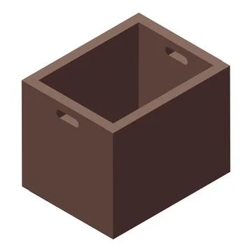 Empty brown box open top view storage container Stock Illustration