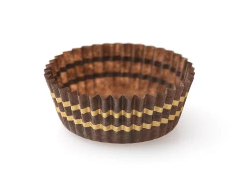 Empty brown candy paper cup Empty brown candy paper cup isolated on white ... Stock Photos