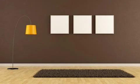 Empty brown living room Stock Illustration