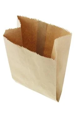 Empty brown paper bag Stock Photos