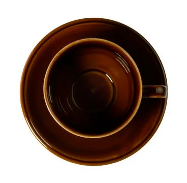 Empty brown porcelain cup Stock Photos