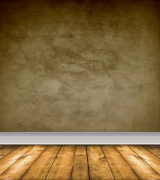 Empty brown room with bare floors Stock Illustration