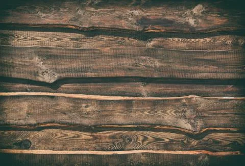 Empty brown wooden background of parallel boards Stock Photos