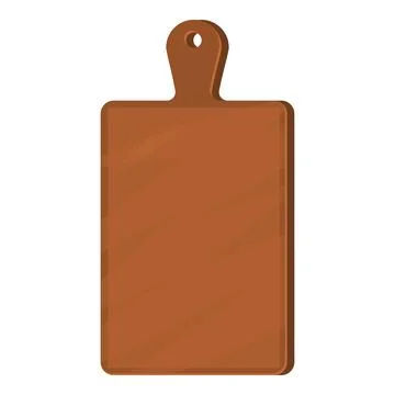 Empty brown wooden cutting board with handle Illustration