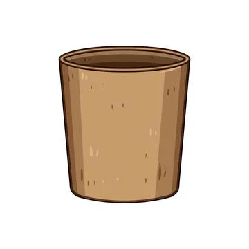 Empty brown woven basket storing household items Stock Illustration