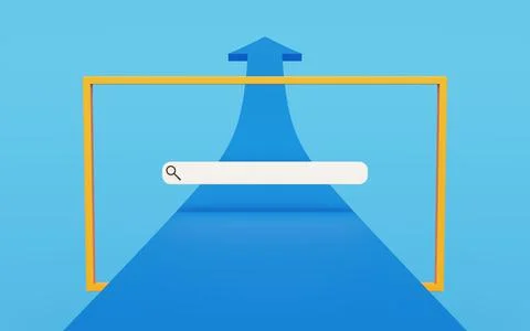 Empty browser to place your brand or website with a screen and a business gro Stock Illustration