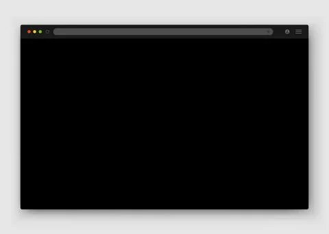 An empty browser window in black on a light background. Website layout with Stock Illustration