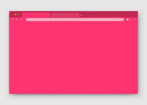 An empty browser window in purple on a gray background. Website layout with Stock Illustration