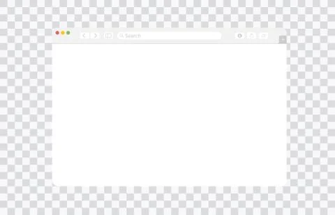 Empty browser window on transparent background. Empty web page mockup with Stock Illustration
