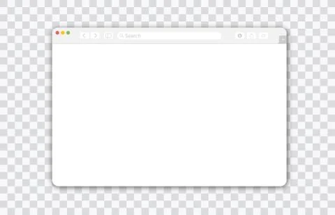Empty browser window on transparent background. Empty web page mockup with Stock Illustration