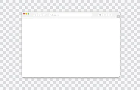 Empty browser window on transparent background. Empty web page mockup with Stock Illustration