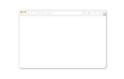 Empty browser window on white background. Empty web page mockup with toolbar Stock Illustration